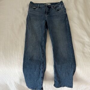 Good American Straight Leg Mid-Blue Jeans